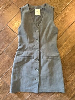 Abercrombie & Fitch Pinstripe Vest Dress XS